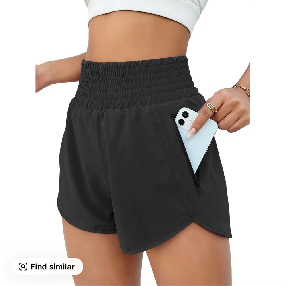 Women's Black Athletic Shorts with Pocket